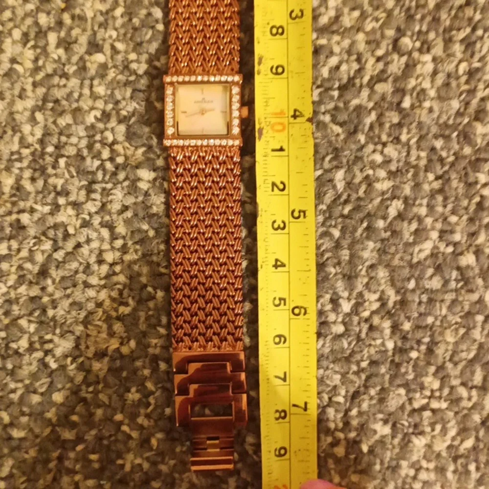 Anne Klein mother pearl rose gold women's watch